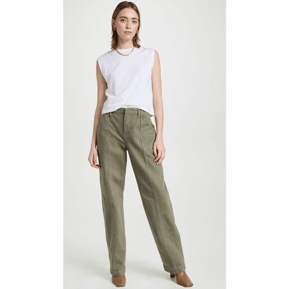 FRAME Denim Washed Military High Rise Relaxed Trouser Pants Women's Size 31 - Picture 1 of 7